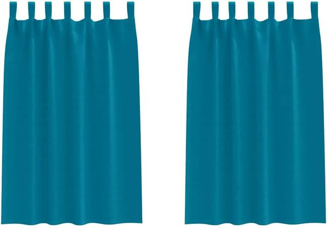 vidaXL Verdunkelungs-Vorhang aus Polyester in Türkis mit Ringen, thermoisolierend, Breite: 140 cm, Höhe: 240 cm - Bild 1
