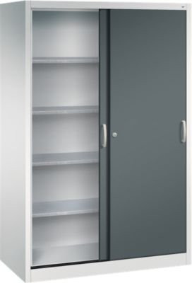 C + P Schiebetüren-Werkzeugschrank Acurado aus Stahl in Lichtgrau und Anthrazitgrau, B: 120 cm, T: 60 cm, H: 195 cm - Bild 1