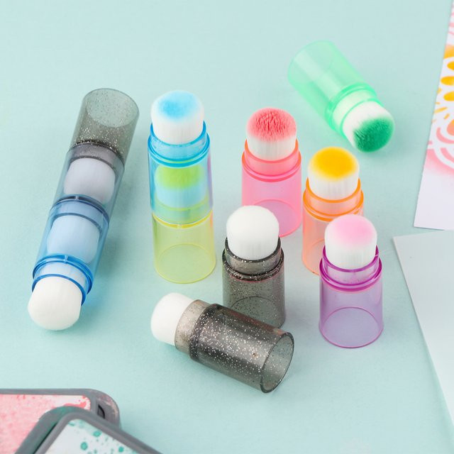 8er Set Mini Regenbogen Mischpinsel aus Kunststoff für Malerei und Handwerk, Mehrfarbig - Bild 1