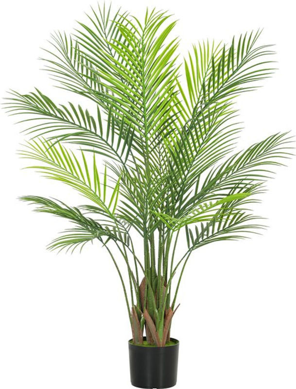 HOMCOM Künstliche Palme in Grün, Kunstpflanze im Topf aus Kunststoff, Höhe: 120 cm - Bild 1