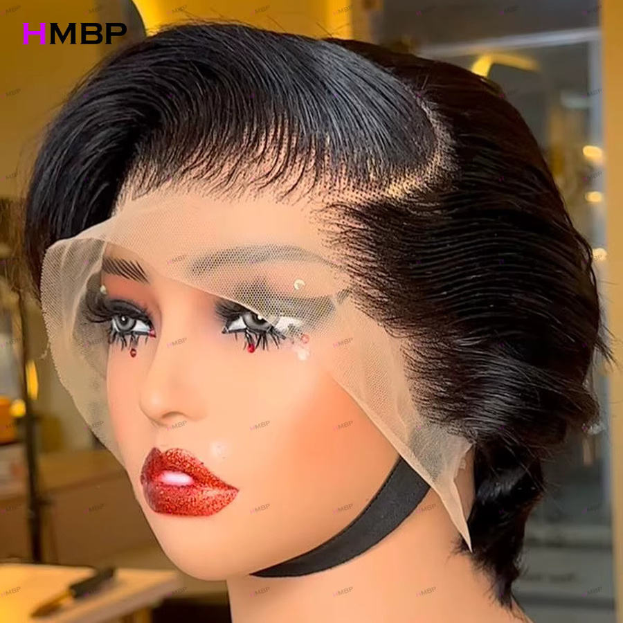 HMBP Glueless Lace Frontal Perücke, Echthaar, glatter Bob, 5x5 Closure - Bild 3