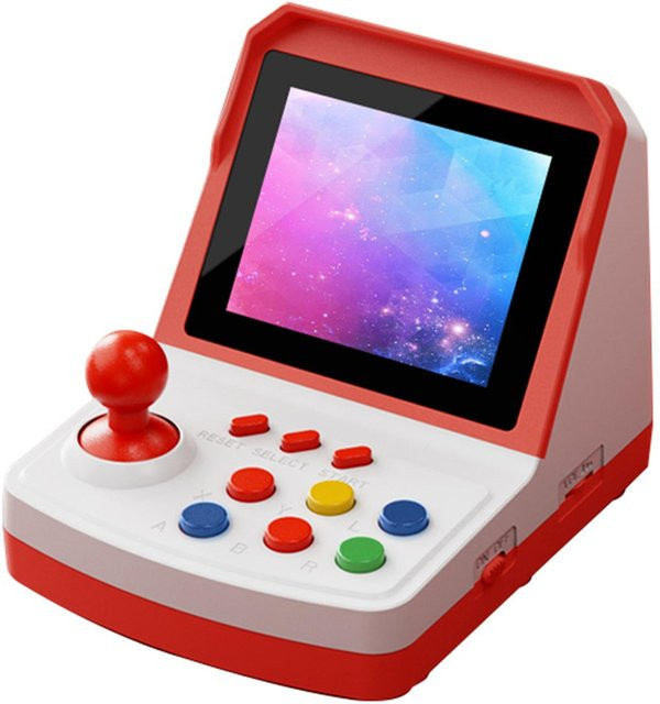 POWKIDDY A6 Plus Retro Handheld Spielkonsole in Rot mit über 1000 klassischen Spielen und 3D-Funktion - Bild 1