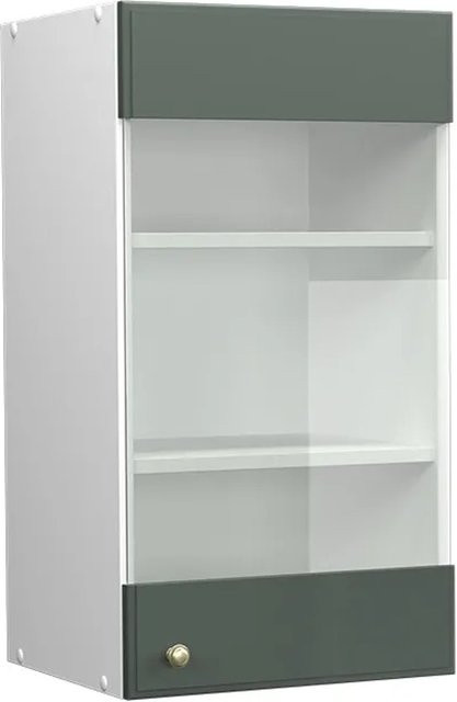 Vicco Küchen-Hängeschrank Fame-Line Landhaus Weiß Grün-Gold mit Glastüren und Softclose-Scharnieren Breite: 40 cm - Bild 2