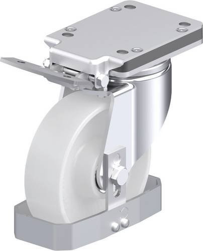 Blickle Stahlblech-Lenkrolle LH-PO 160K-IS-FS in Grau-Weiß mit 160 mm Rad-Durchmesser und 450 kg Tragfähigkeit - Bild 1