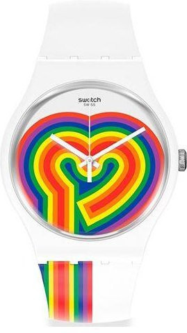 Swatch Armbanduhr, Quarz, Kunststoffgehäuse, 41 mm, Silikonarmband, Unisex - Bild 1