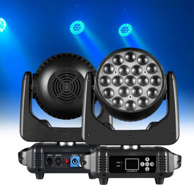 DJXFLI 2 Stück RGBW 4in1 Zoom Wash LED Moving Head Beleuchtung mit DMX512 in Schwarz - Bild 1