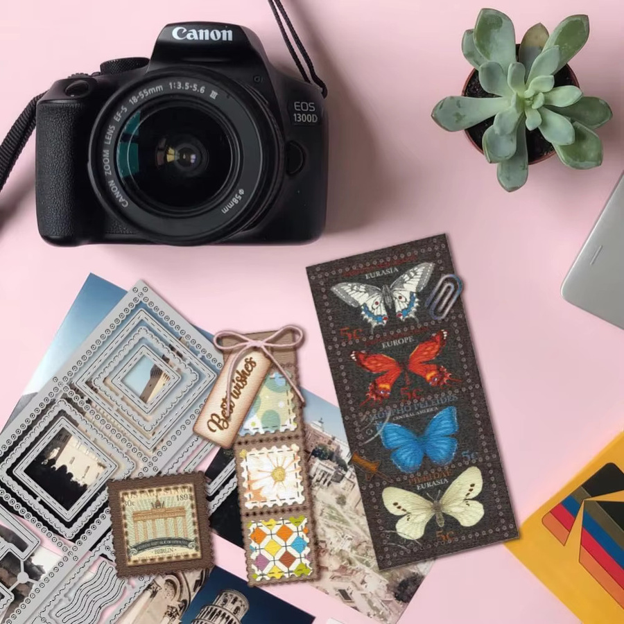 Metall-Stanzformen Briefmarkenrahmen für DIY Scrapbooking und Kartenherstellung in Multicolour - Bild 1