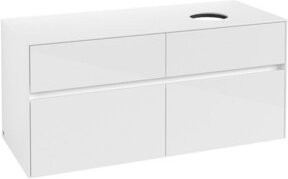 V&B Waschtischunterschrank Collaro in Glossy White mit Waschbeckenanschluss rechts, B/T/H: 120 x 54,8 x 50 cm - Bild 1
