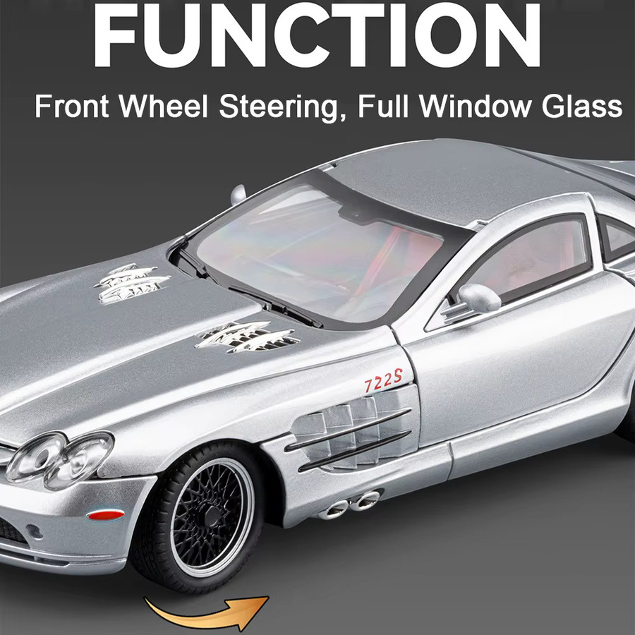 MAKEDA SLR 722S SLS Modell Supercar, Spielzeug, 1:24, Metall, mit Licht und Sound - Bild 4