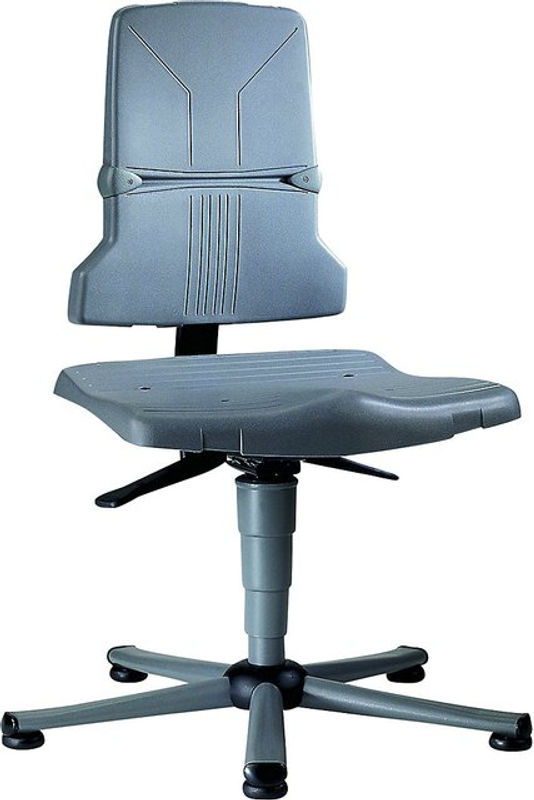 bimos Arbeitsstuhl Sintec in Grau mit Orthositz und Gleitern - Bild 3