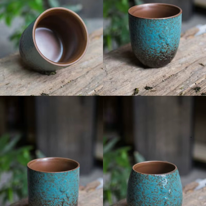 Kiln Change Japanische Grobe Keramik Teetasse in Türkis für Kung-Fu-Tee-Verkostungen - Bild 2
