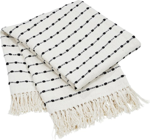 DONE Wohndecke Indah Balu in Weiß mit Boho-Streifenmuster - Bild 1
