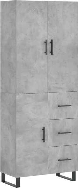 vidaXL Highboard Betongrau aus Holzwerkstoff und Metall B/T/H: 69,5 x 34 x 180 cm - Bild 1