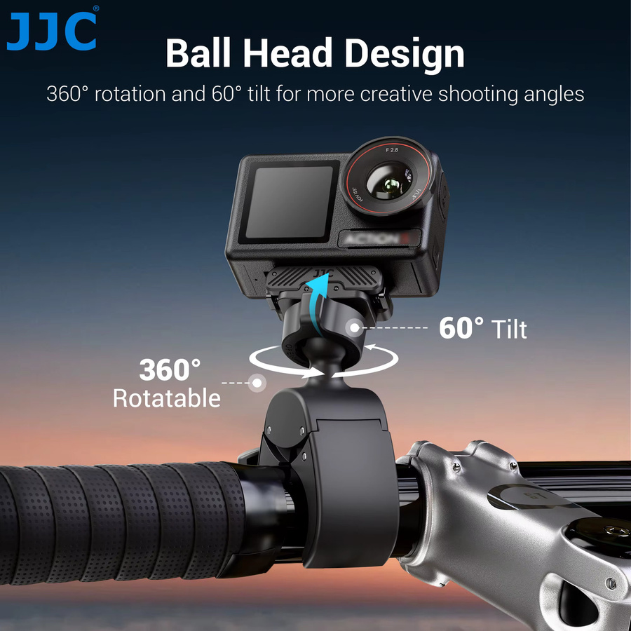 JJC Lenkerhalterung für DJI Osmo Action 6 5 Pro 4 3 Action Camera Motorrad-Klemmhalterung mit magnetischem Schnellverschlussadapter in Schwarz - Bild 2