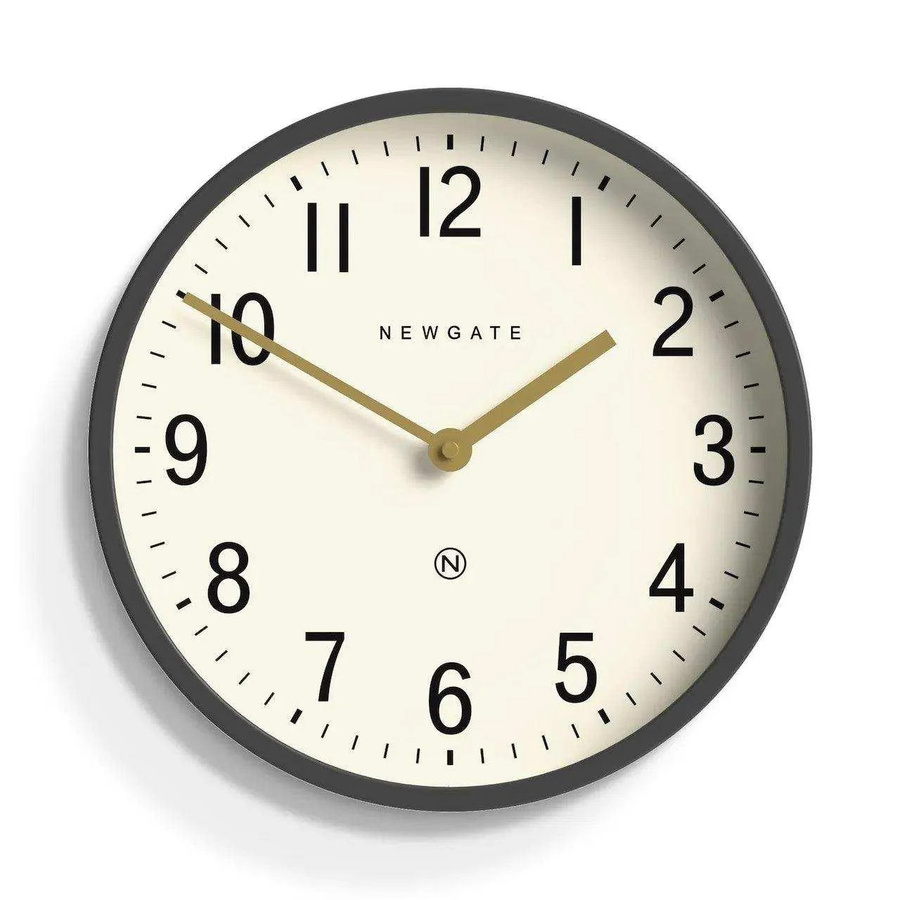Newgate Master Edwards Wanduhr im Mid-Century-Modern Stil, Grau, Durchmesser: 30 cm - Bild 1