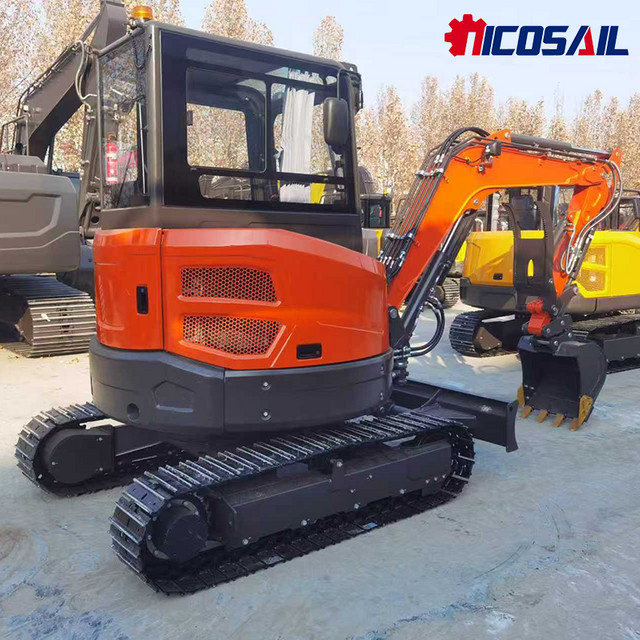 Nicosail Multifunktions-Hydraulik-Minibagger mit Raupenantrieb in Orange für Gartenarbeiten - Bild 1