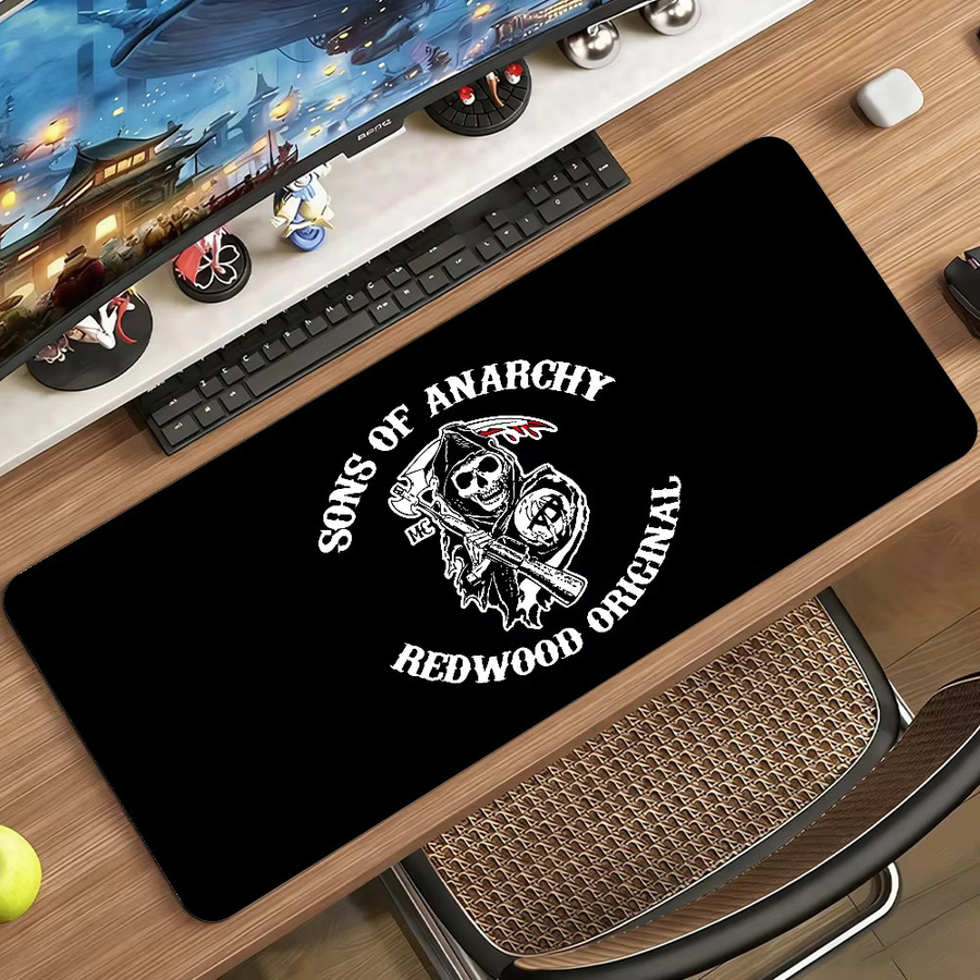 S-Sons Of A-Anarchy XXL Mousepad Schwarz rutschfeste Schreibtischunterlage für PC und Laptop - Bild 3
