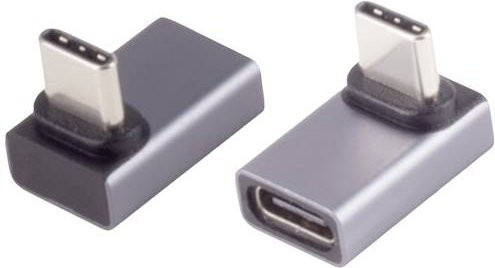BKL Electronic USB-C Adapter 4.0 mit 90 Grad Winkel oben/unten in Grau - Bild 1