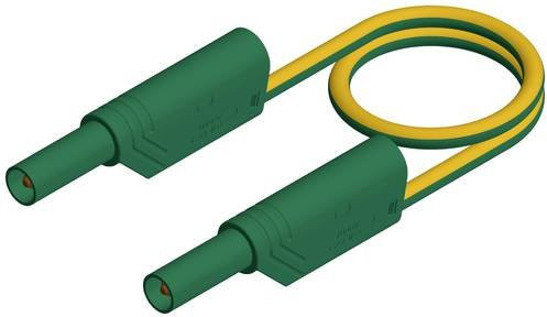 Hirschmann Test & Measurement MLS WS 50/2,5 Sicherheits-Messleitung mit Lamellenstecker 4mm, Farbe: Gelb-Grün, Länge: 0,50 m - Bild 1