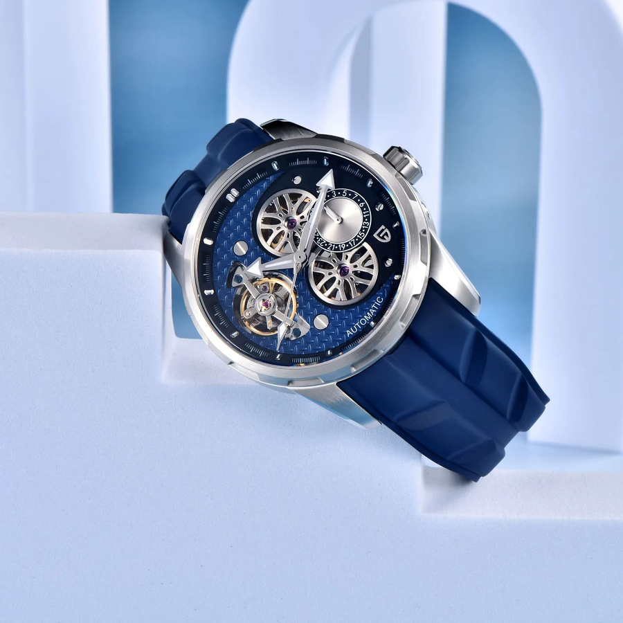 PAGANI DESIGN Armbanduhr, Automatik, Edelstahl, Blau, Saphirglas, 44 mm, Herren - Bild 4