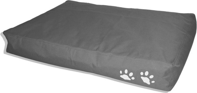 Kinzler Outdoorfähiges Tierkissen rechteckig mit Pfotendruck, Farbe: Grau, B: 100 cm, H: 70 cm, T: 15 cm - Bild 1