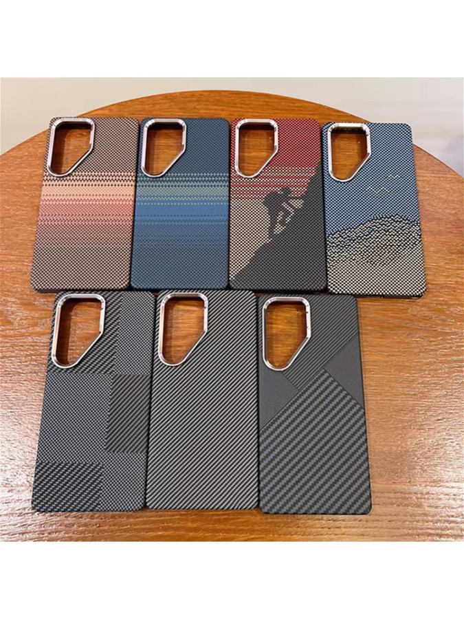 Ultradünne magnetische Kevlar-Kohlefaser Handyhülle für Samsung Galaxy S26 Ultra, S25 Plus, S24 Plus und S23 Plus mit stoßfestem Legierungs-Linsenrahmen in Multicolour - Bild 2