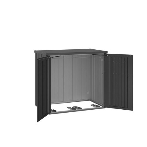 Biohort Mülltonnenbox Alex Duo in Dunkelgrau-Metallic aus Stahl, B/H/T: 147 x 129 x 88 cm - Bild 3