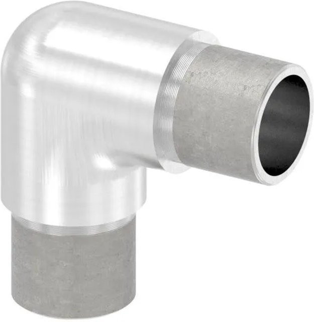 FeNau Rohrbogen V4A aus Edelstahl in Silber für Rohr Ø 26,9 x 2,0 mm, 90 Grad Engführung - Bild 1