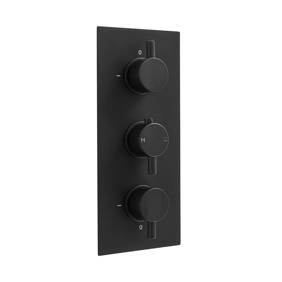 Hudson Reed Nox 3-Wege Thermostat-Duschventil mit Umschalter in Mattschwarz - Bild 1