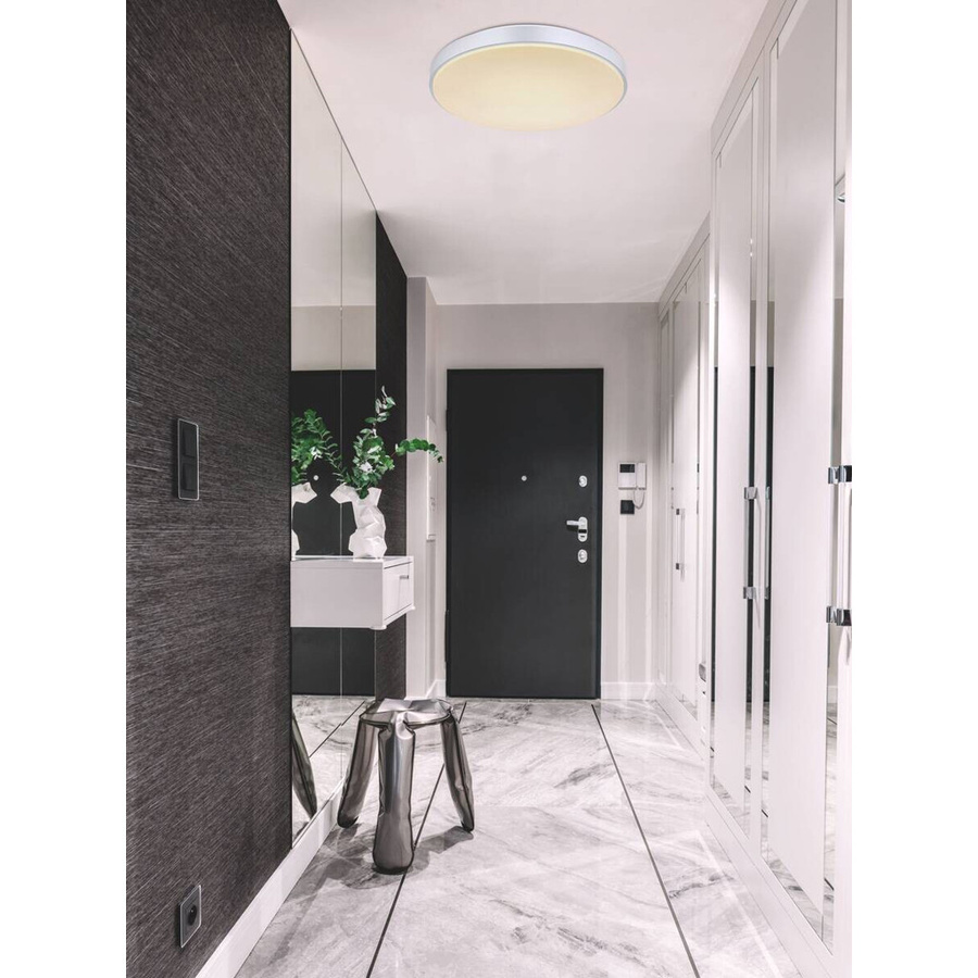 GLOBO LED-Deckenleuchte aus Metall und Acryl in Silber und Weiß, rund, H: 6 cm, B: 41 cm - Bild 2