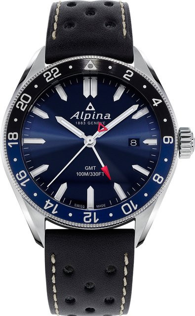 Alpina Alpiner GMT Herrenuhr, Quarz, Edelstahl, Blau, 42 mm, 10 ATM - Bild 1