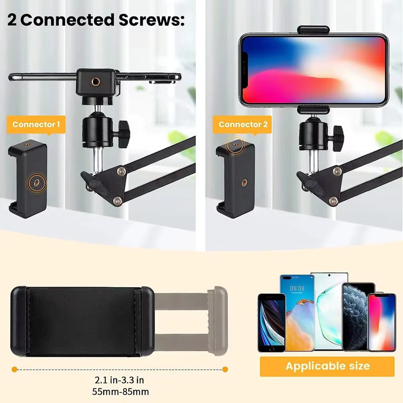 FGCLSY Flexibles Armstativ für Telefonständer in Schwarz mit 360 Grad Rotation für Tisch, Laptop und Video-Aufnahmen - Bild 3