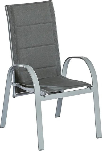 Merxx Amalfi Stapelsessel 2er-Set aus Textilene in Silber-Anthrazit - Bild 1