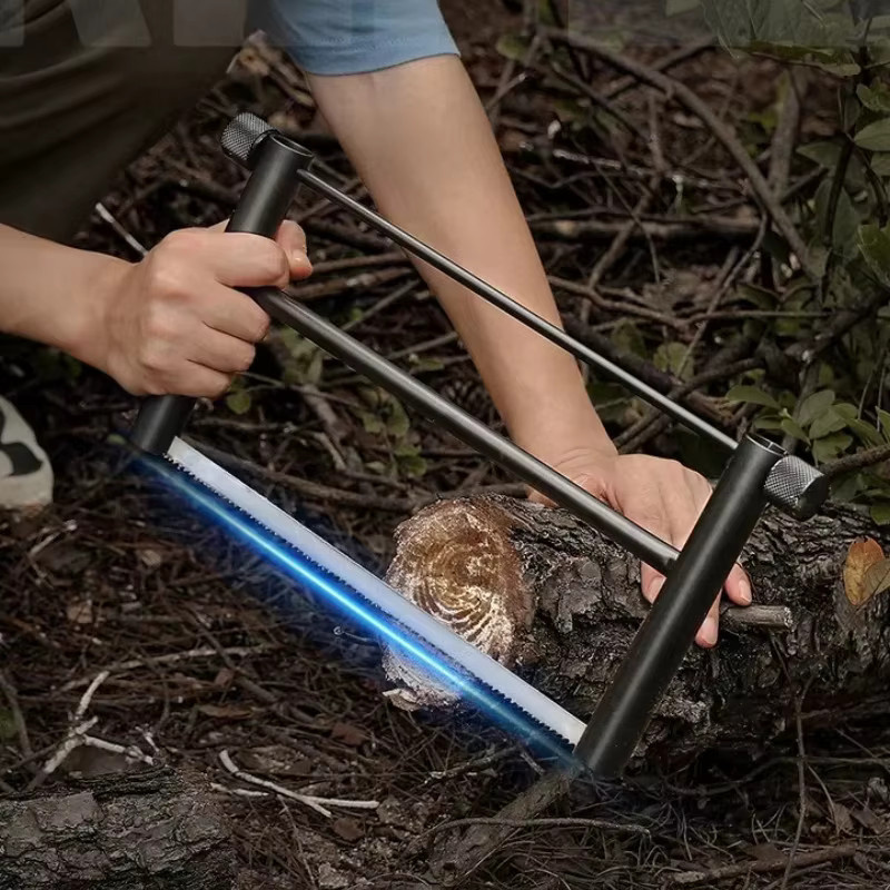 TQLQ Klappbare Campingsäge in Schwarz mit Tragetasche für Bushcraft und Outdoor-Einsätze - Bild 2