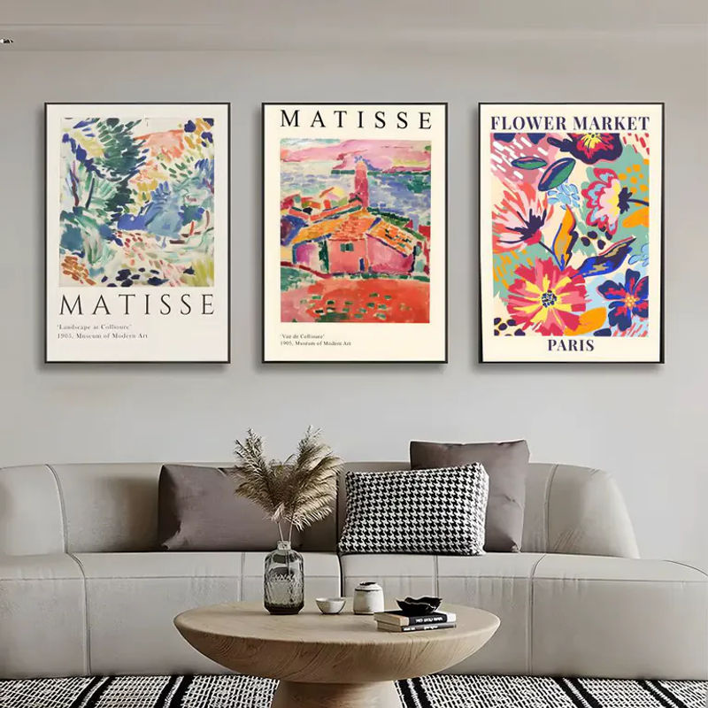 m-Matisse Abstraktes Ölgemälde-Poster in Schwarz und Mehrfarbig, Modernes Wandbild aus Papier, ungerahmt, Hochformat - Bild 5