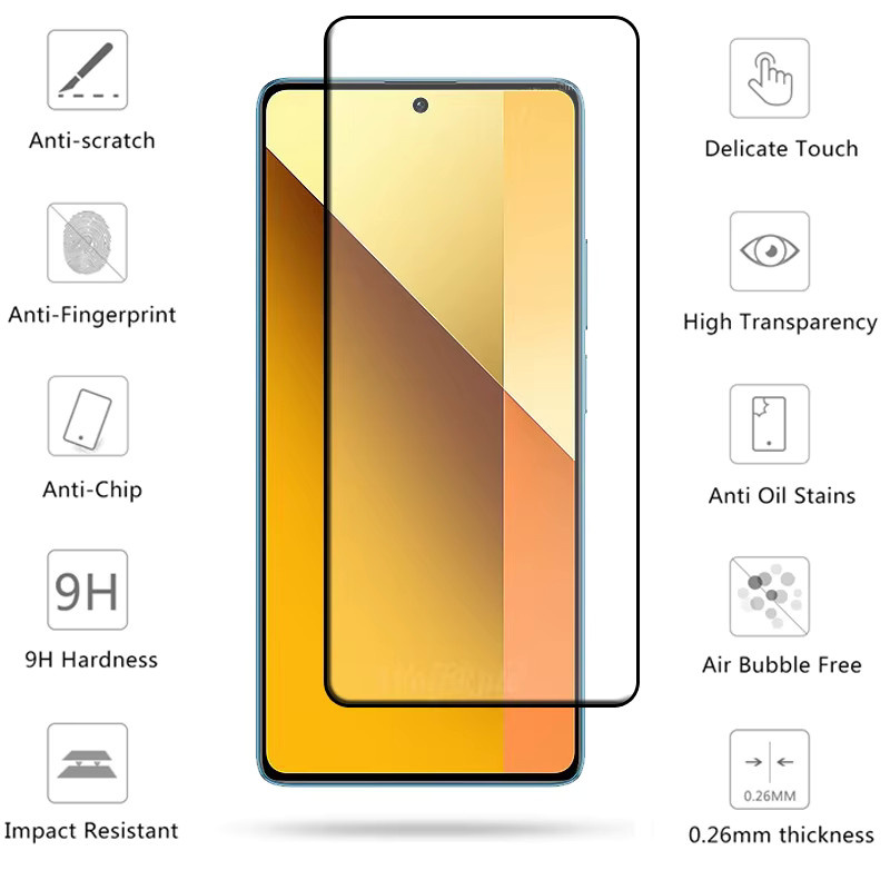 Xiaomi 6-in-1 Schutzset für Redmi Note 13 5G und Redmi Note 13 Pro 5G mit gehärtetem Full Screen Protector und Objektivglas in Transparent - Bild 2