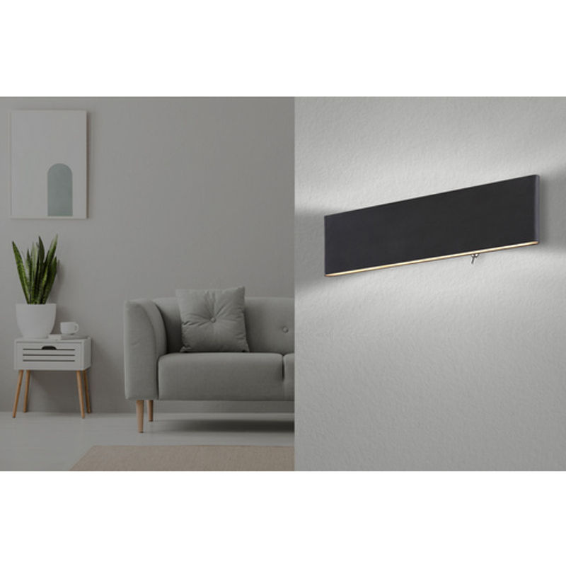 Globo LED-Wandleuchte Siegfried in Schwarz mit modernem Design, B/H: 29,5 x 8 cm - Bild 3