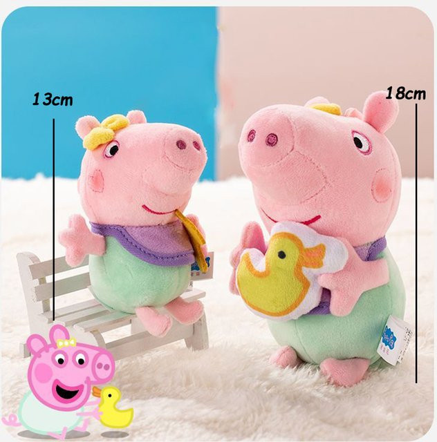 E-STRONG Peppa Pig George Dinosaurier, Plüschtier, 8-teiliges Set, Rosa - Bild 1