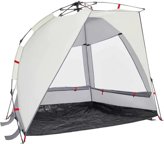 vidaXL Strandzelt für 2 Personen in Grau, wasserdicht mit Quick Release System aus Polyester - Bild 1