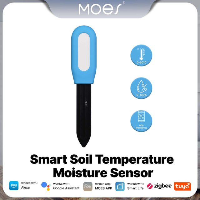 MOES Tuya Smart ZigBee Boden Temperatur und Feuchtigkeit Sensor mit Echtzeit-Monitor und Sprachsteuerung - Bild 1