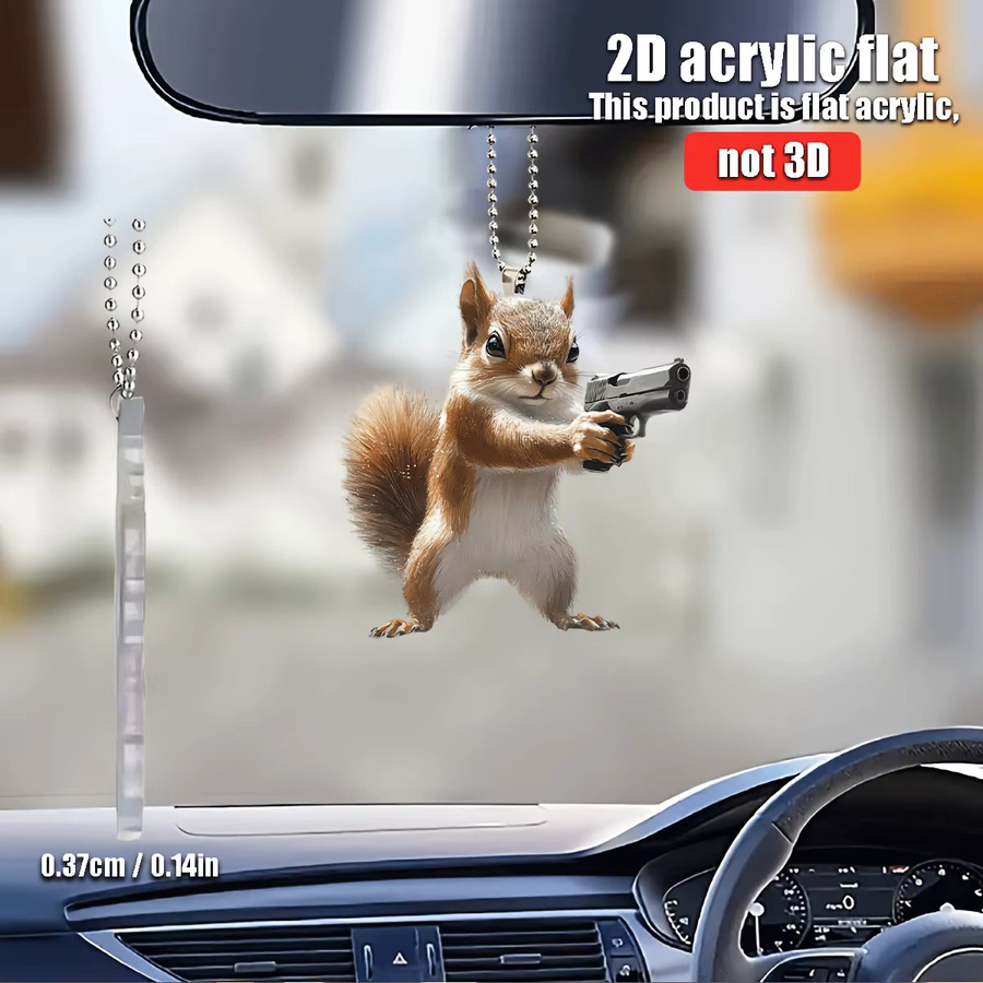 Lustiger Eichhörnchen Anhänger aus Acryl für Auto, Rucksack oder als Schlüsselanhänger - Bild 3