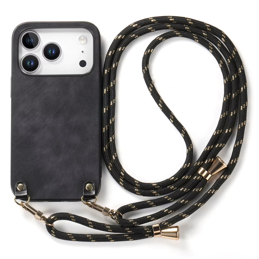 Retro Crossbody Handyhülle mit verstellbarem Lanyard-Gurt für iPhone 17 Pro Max, 16, 16E Air und 15 Plus in Purple - Bild 6