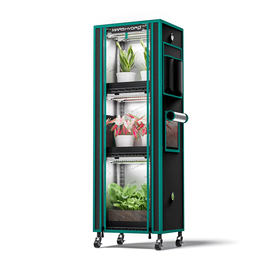 Mars Hydro Grow Tent Set 2025 mit LED Wachstumslicht und Pflanzenständer in Schwarz - Bild 5