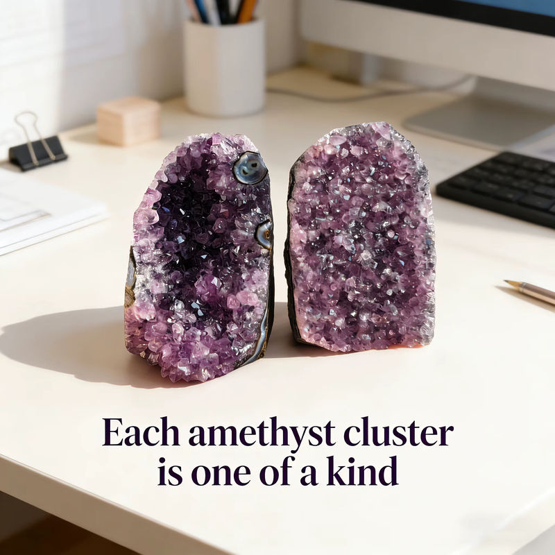 Stonehaven Natürlicher Brasilianischer Amethyst-Kristallcluster in Lila als Feng Shui Dekorationsobjekt - Bild 4