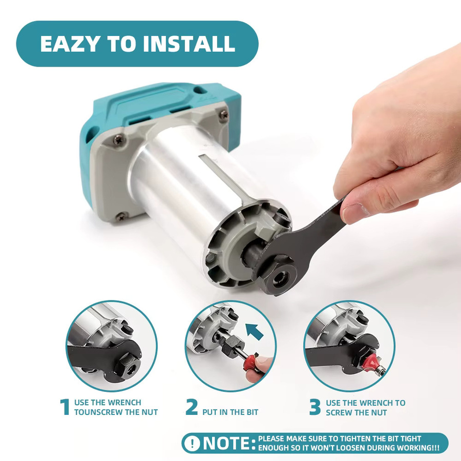 DWiusty Bürstenloser Elektrotrimmer mit 30000 RPM und 5 Gängen, kabelloser Gravur-, Schlitz- und Fräsrouter für Makita-Akku, 6mm - Bild 3