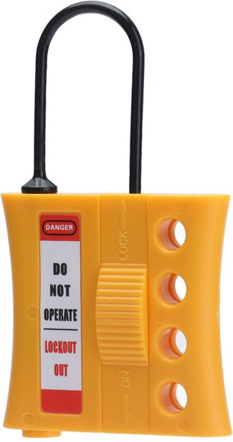 TOMTOP JMS Tagout Stop Lockout Sicherheitsschloss aus Nylon und ABS mit 4 Löchern, Farbe: Orange - Bild 1
