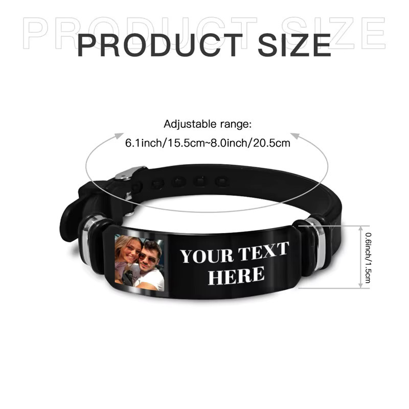 XCL ID-Armband Silikon, Schwarz, Unisex - Bild 5