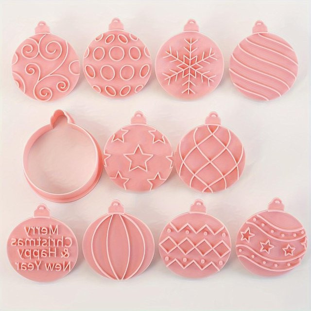 Mango Event 10-teiliges Weihnachtsplätzchen-Ausstecher-Set in Rosa zum Backen und Dekorieren von Keksen - Bild 1