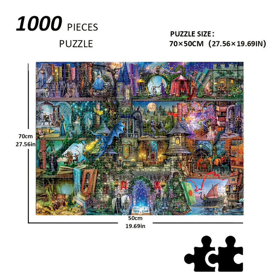 AZNM Traumschloss und Drache Puzzle, Fantasy, 1.000 Teile, ab 14 Jahre - Bild 3