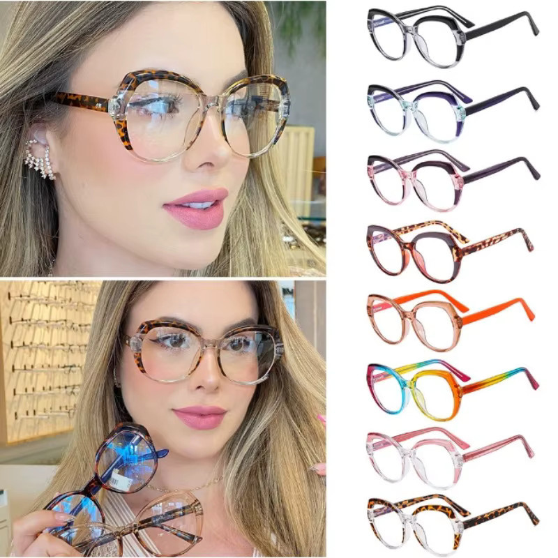 Samjune Korrektionsbrille, TR90, Rund, Vollrand, Multicolor, Damen, Blaulichtfilter - Bild 2